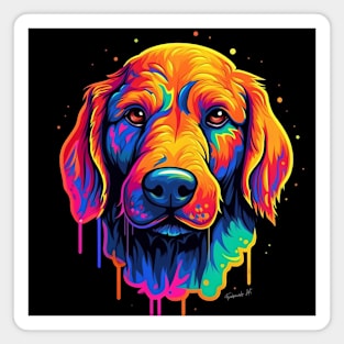 Colorful melting Dog with neon colors #1 Magnet